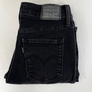 Levi's 314 Shaping‎ Straight Jeans Womens Size 28x28 Black Stretch